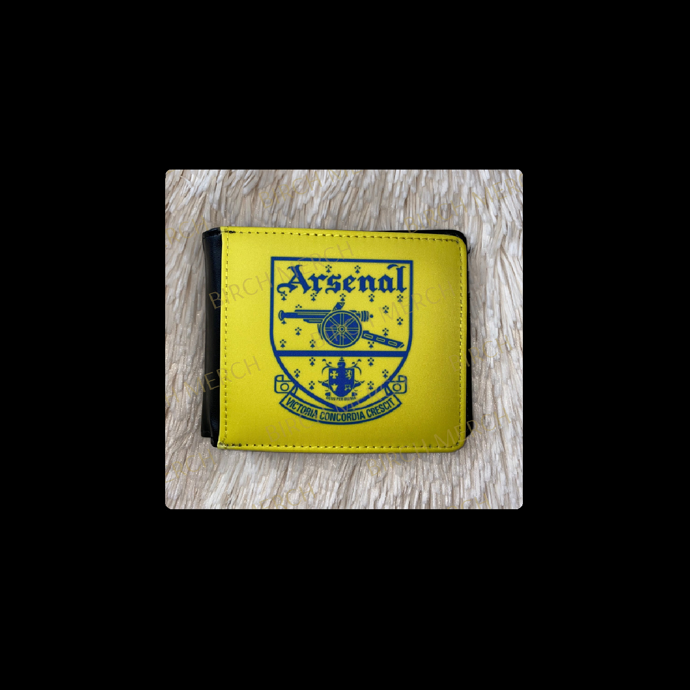 Arsenal Yellow 1949-1990 Badge PU Material Wallet 10cm x 9.5cm