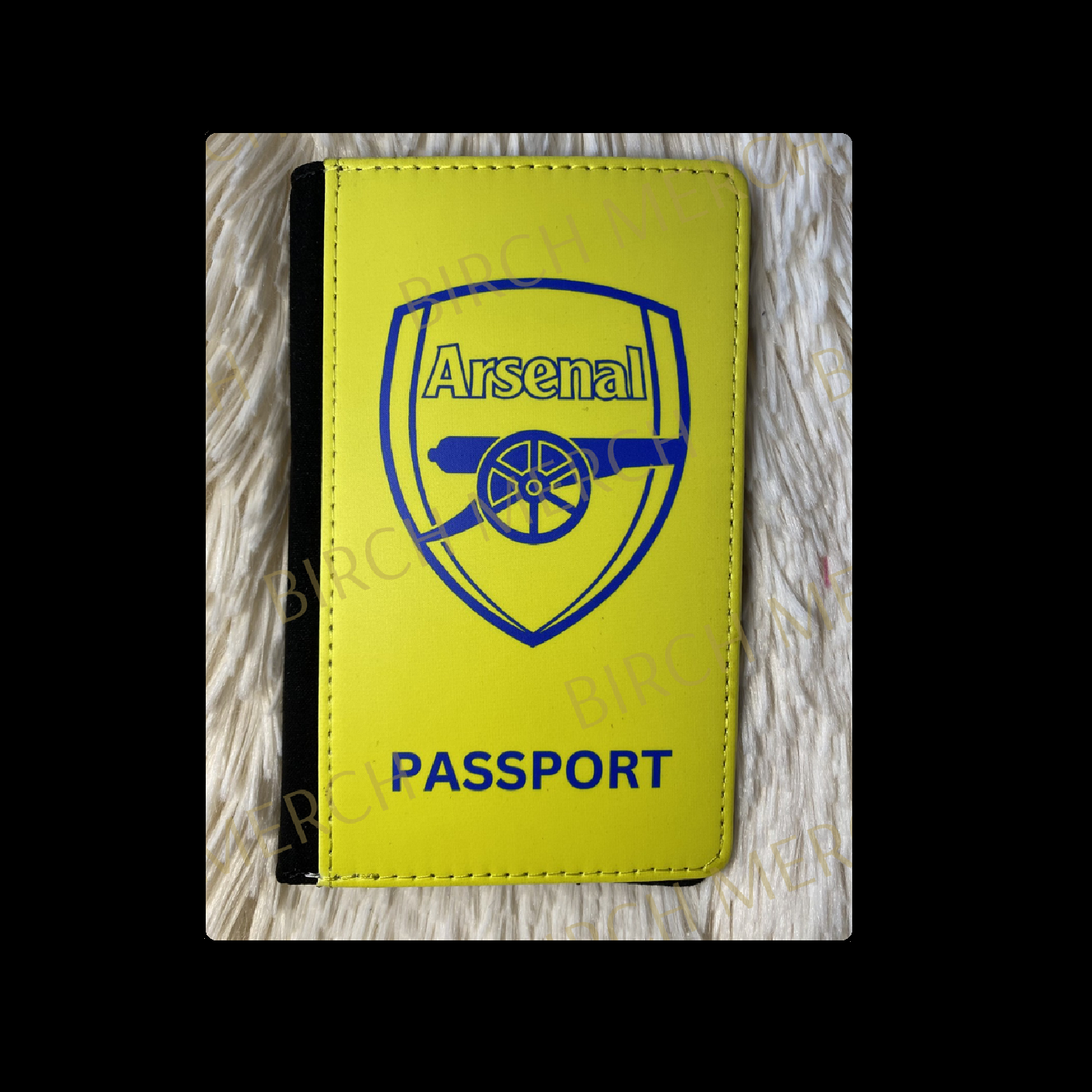 Arsenal Yellow & Blue Badge PU Material Passport Holder Wallet 15cm x 10cm