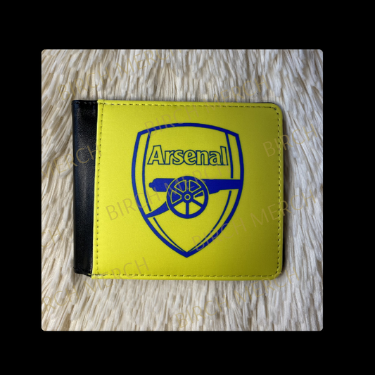 Arsenal Yellow & Blue Badge PU Material Wallet 10cm x 9.5cm