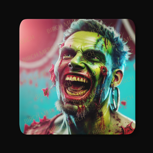 Zombie Square Coaster 9cm x 9cm Style A Design 3