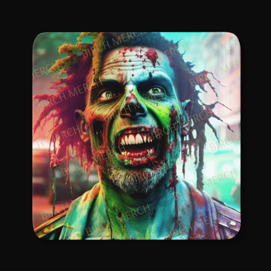 Zombie Square Coaster 9cm x 9cm Style A Design 4