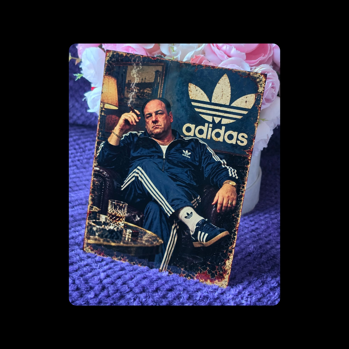 Adidas Tony Soprano Metal Bar Sign 15cm x 20cm