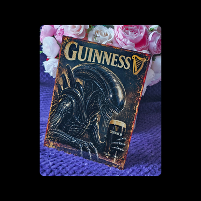 Alien Xenomorph Guinness Metal Bar Sign 15cm x 20cm