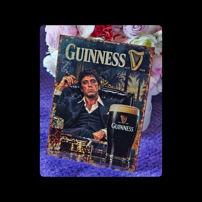 Tony Montana Guinness Metal Bar Sign 15cm x 20cm