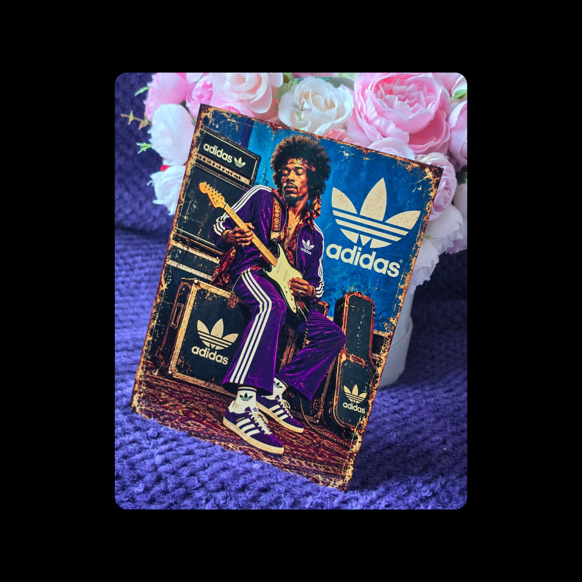 Adidas Jimi Hendrix Metal Bar Sign 15cm x 20cm