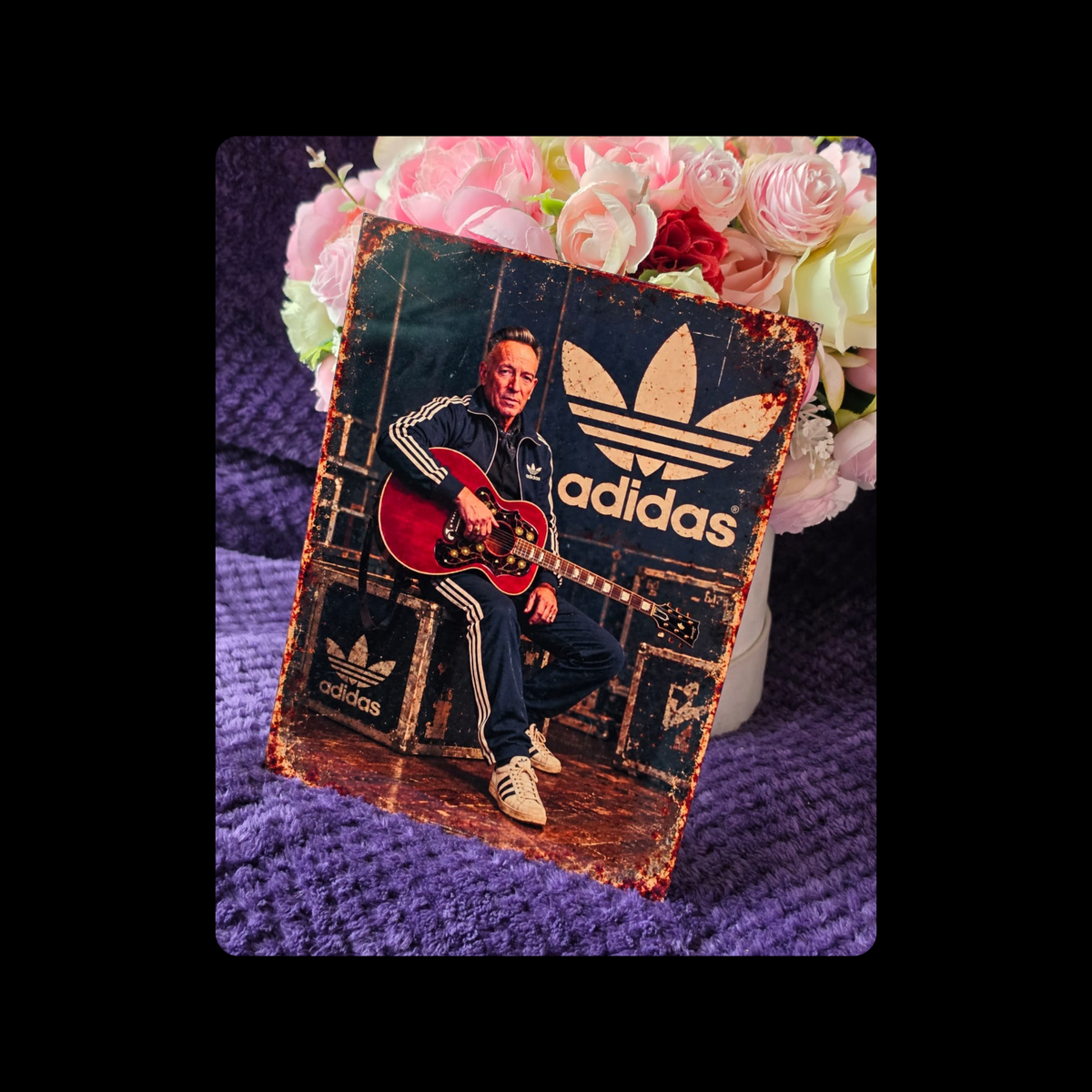 Adidas Bruce Springsteen Metal Bar Sign 15cm x 20cm