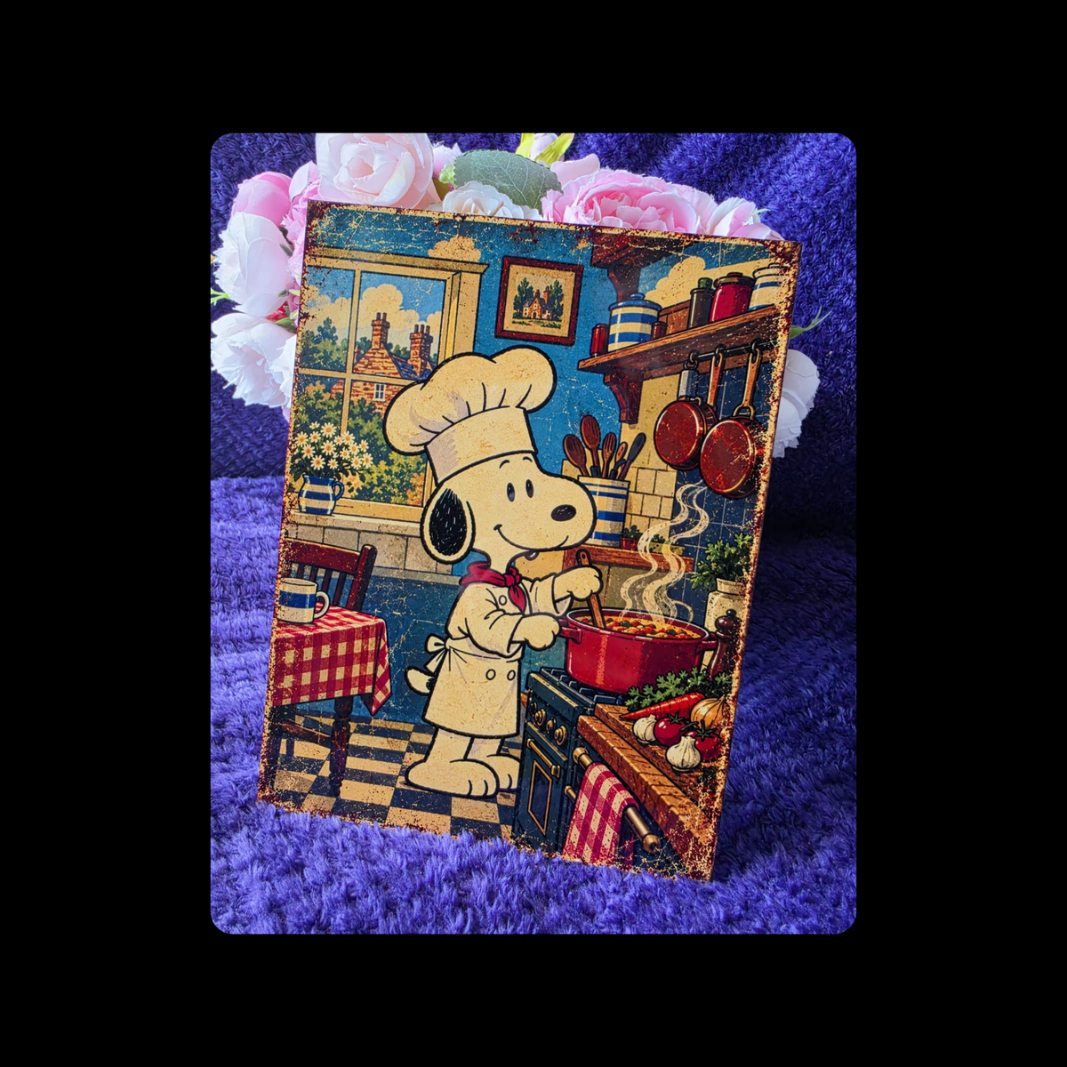 Snoopy Chef Metal Bar Sign 15cm x 20cm