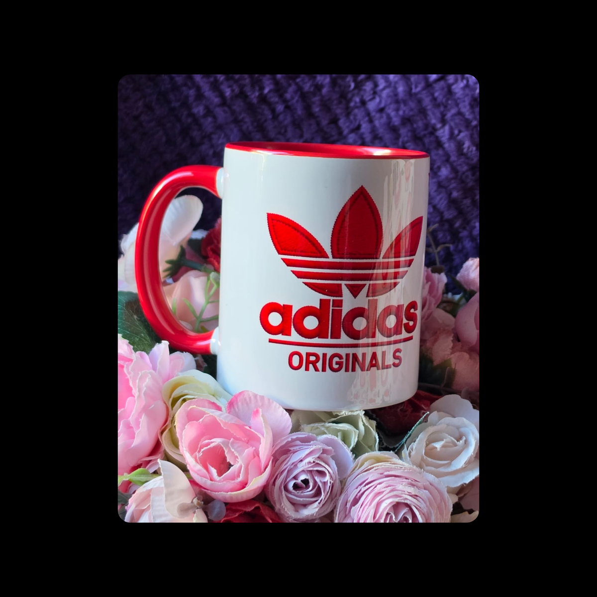 Adidas Trefoil White & Red Two Colour 11oz (330ml) Ceramic Mug