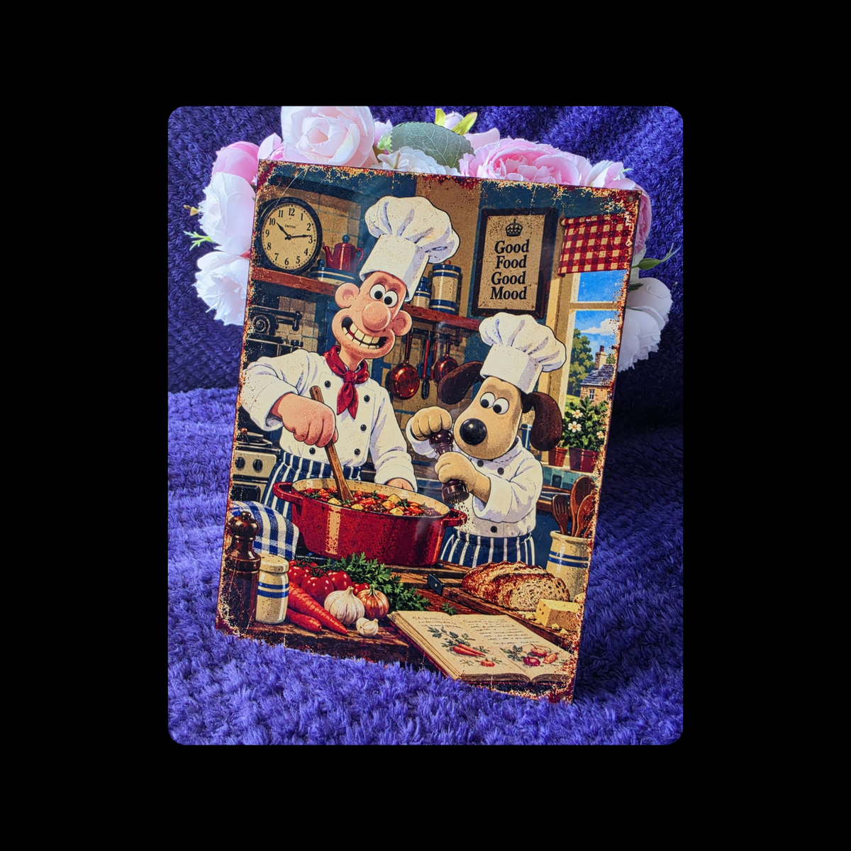 Wallace & Gromit Chef Metal Bar Sign 15cm x 20cm