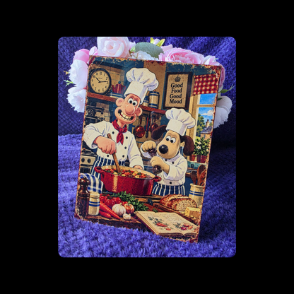 Wallace & Gromit Chef Metal Bar Sign 15cm x 20cm