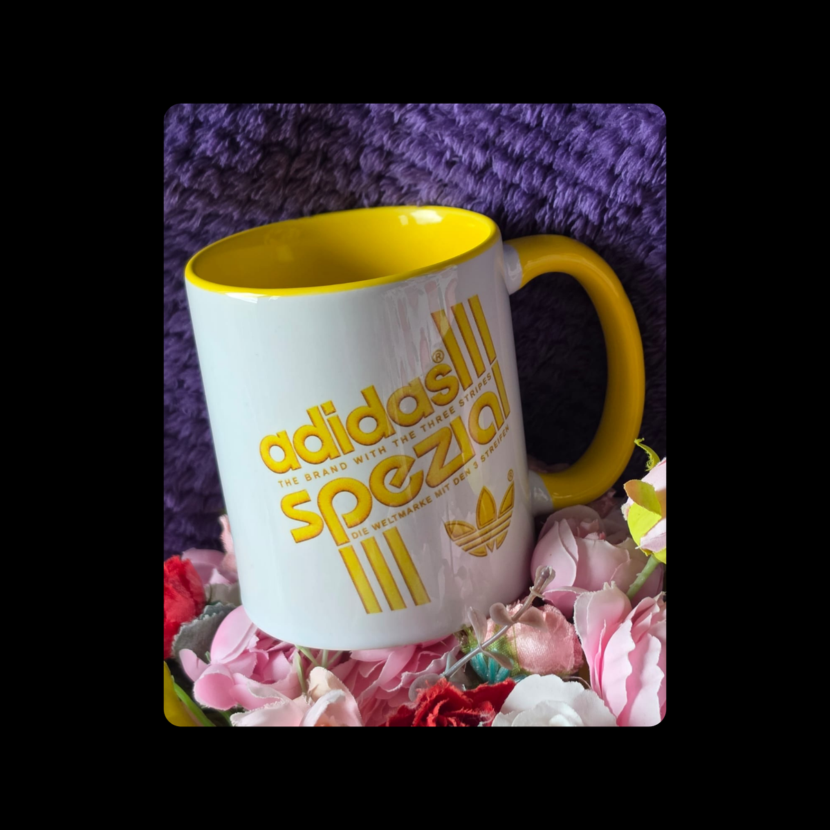 Adidas Spezial White & Yellow Two Colour 11oz (330ml) Ceramic Mug