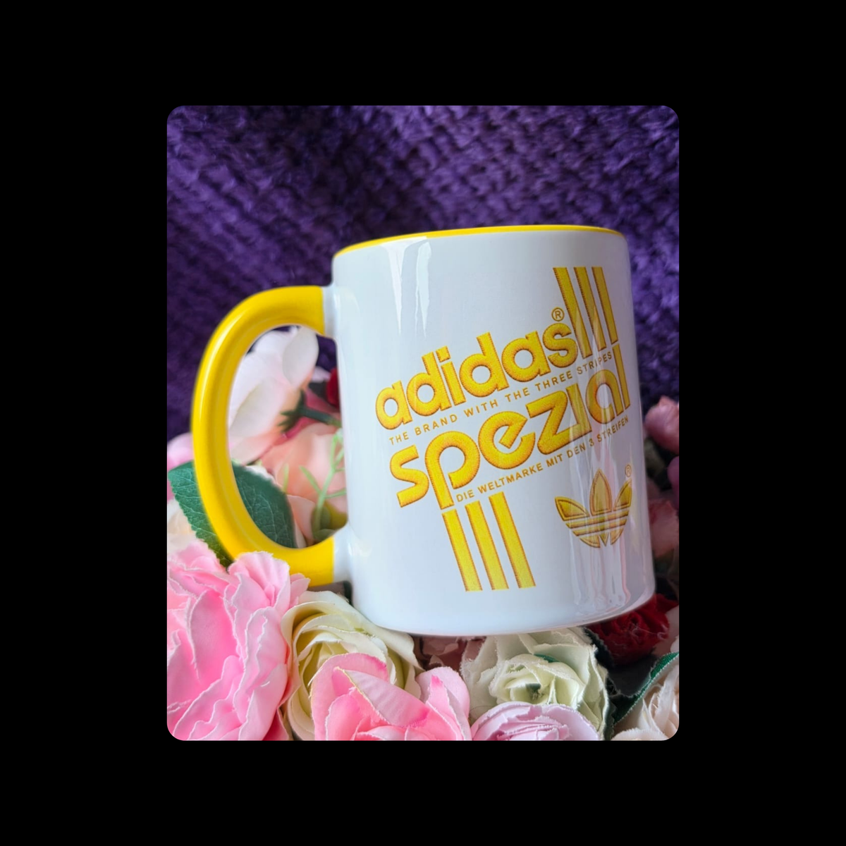 Adidas Spezial White & Yellow Two Colour 11oz (330ml) Ceramic Mug