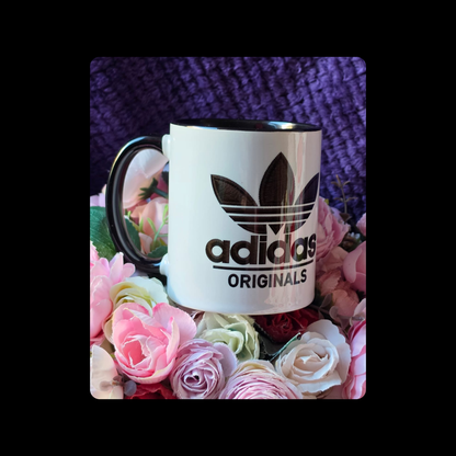 Adidas Trefoil White & Black Two Colour 11oz (330ml) Ceramic Mug