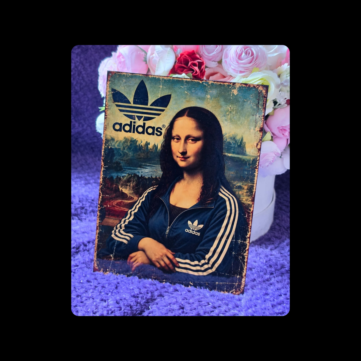 Adidas Mona Lisa Metal Bar Sign 15cm x 20cm