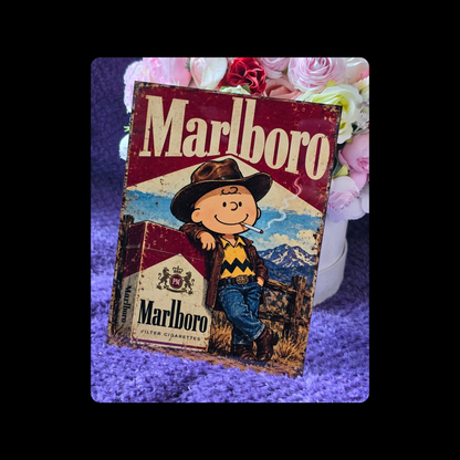 Marlboro Cigarettes Charlie Brown Metal Bar Sign 15cm x 20cm