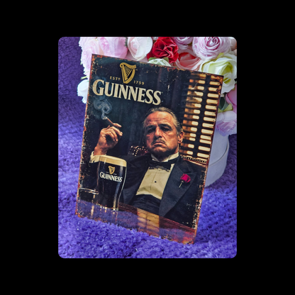 Don Corleone Guinness Metal Bar Sign 15cm x 20cm