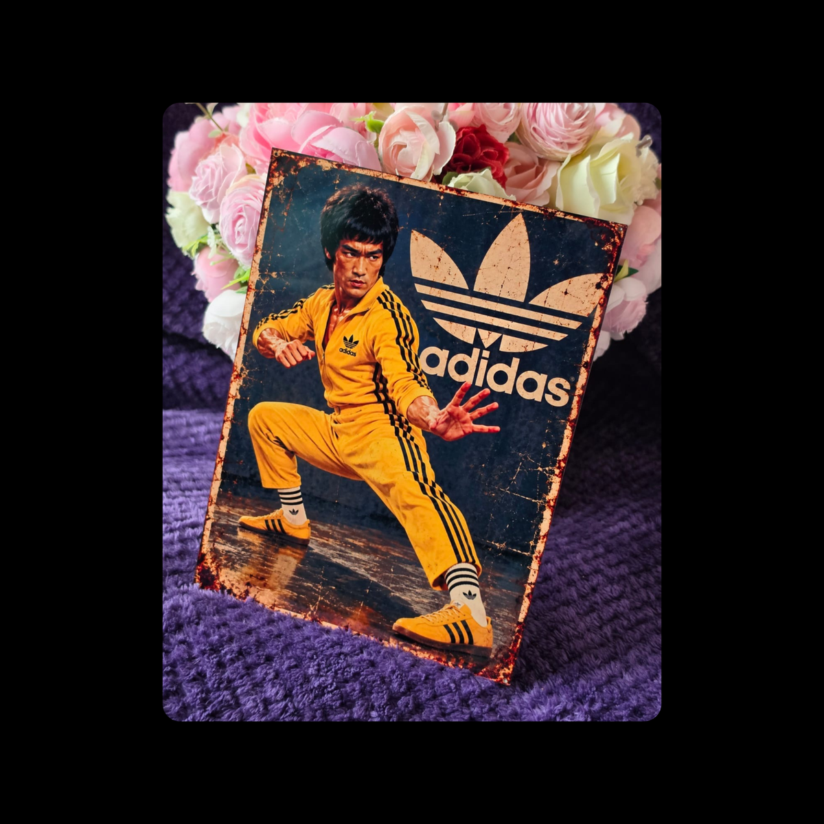 Adidas Bruce Lee Metal Bar Sign 15cm x 20cm