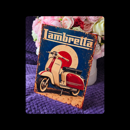 Lambretta Metal Bar Sign 15cm x 20cm