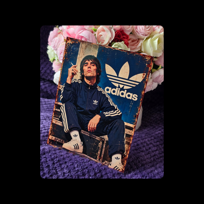 Adidas Ian Brown Metal Bar Sign 15cm x 20cm