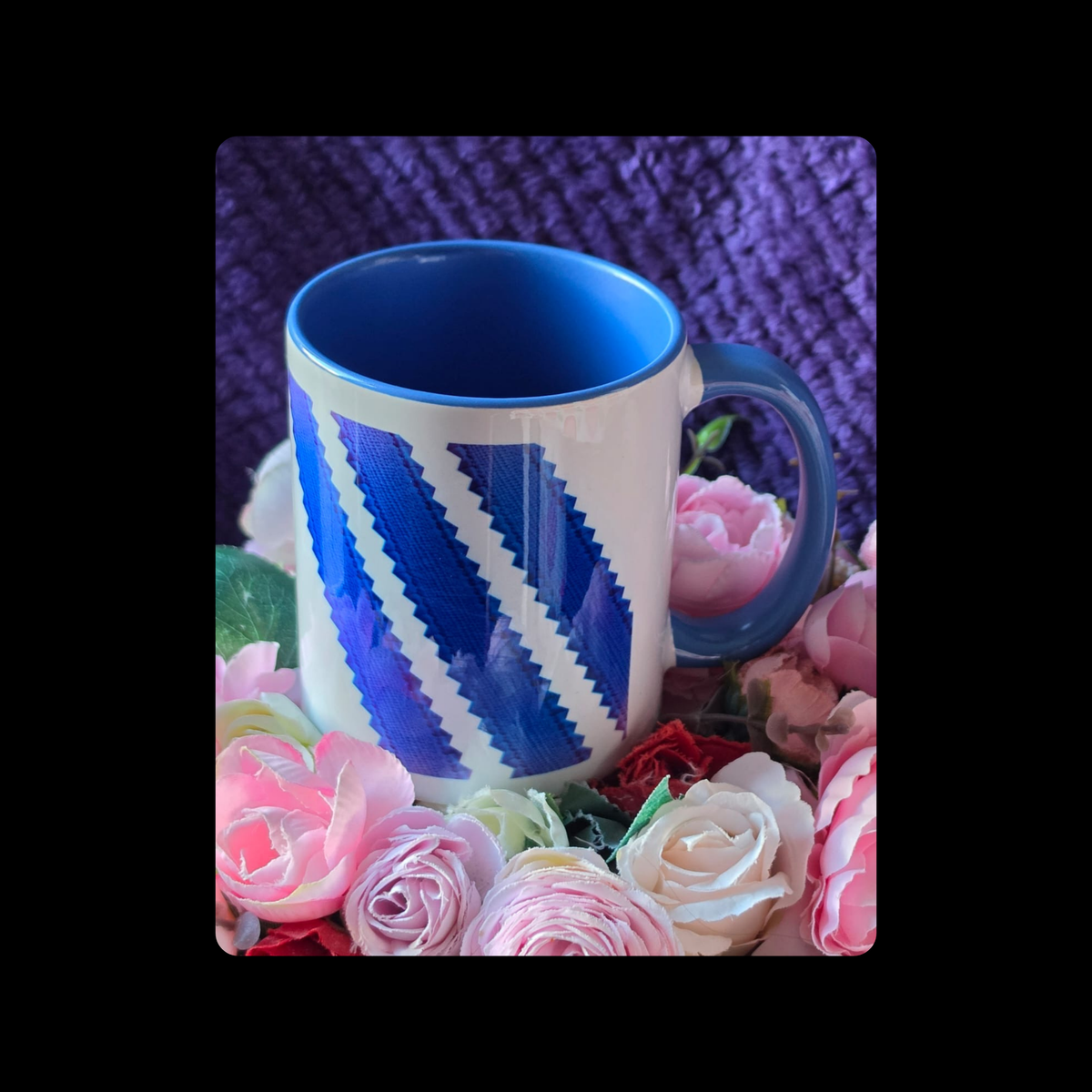 Adidas Trefoil White & Blue Two Colour 11oz (330ml) Ceramic Mug