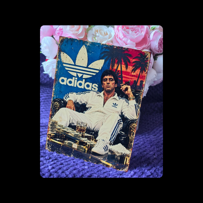 Adidas Tony Montana Metal Bar Sign 15cm x 20cm