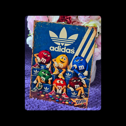 Adidas M & M’s Metal Bar Sign 15cm x 20cm