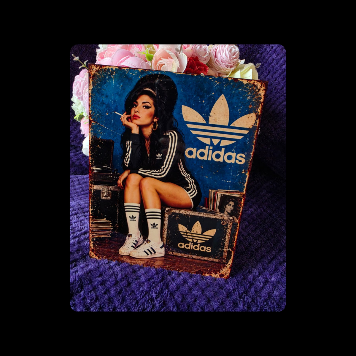 Adidas Amy Winehouse Metal Bar Sign 15cm x 20cm
