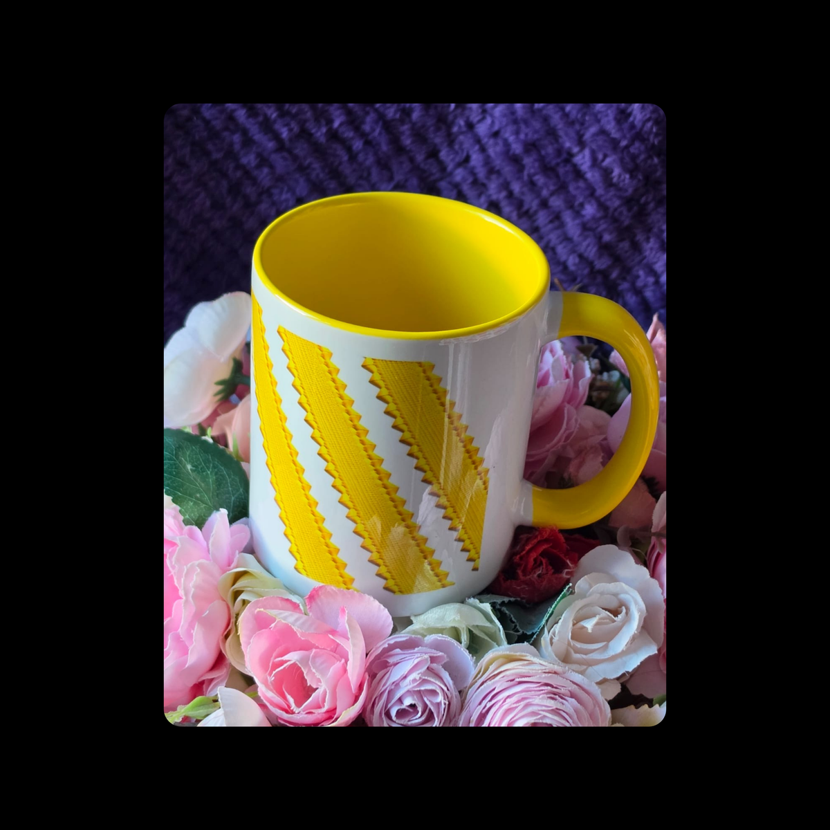 Adidas Trefoil White & Yellow Two Colour 11oz (330ml) Ceramic Mug