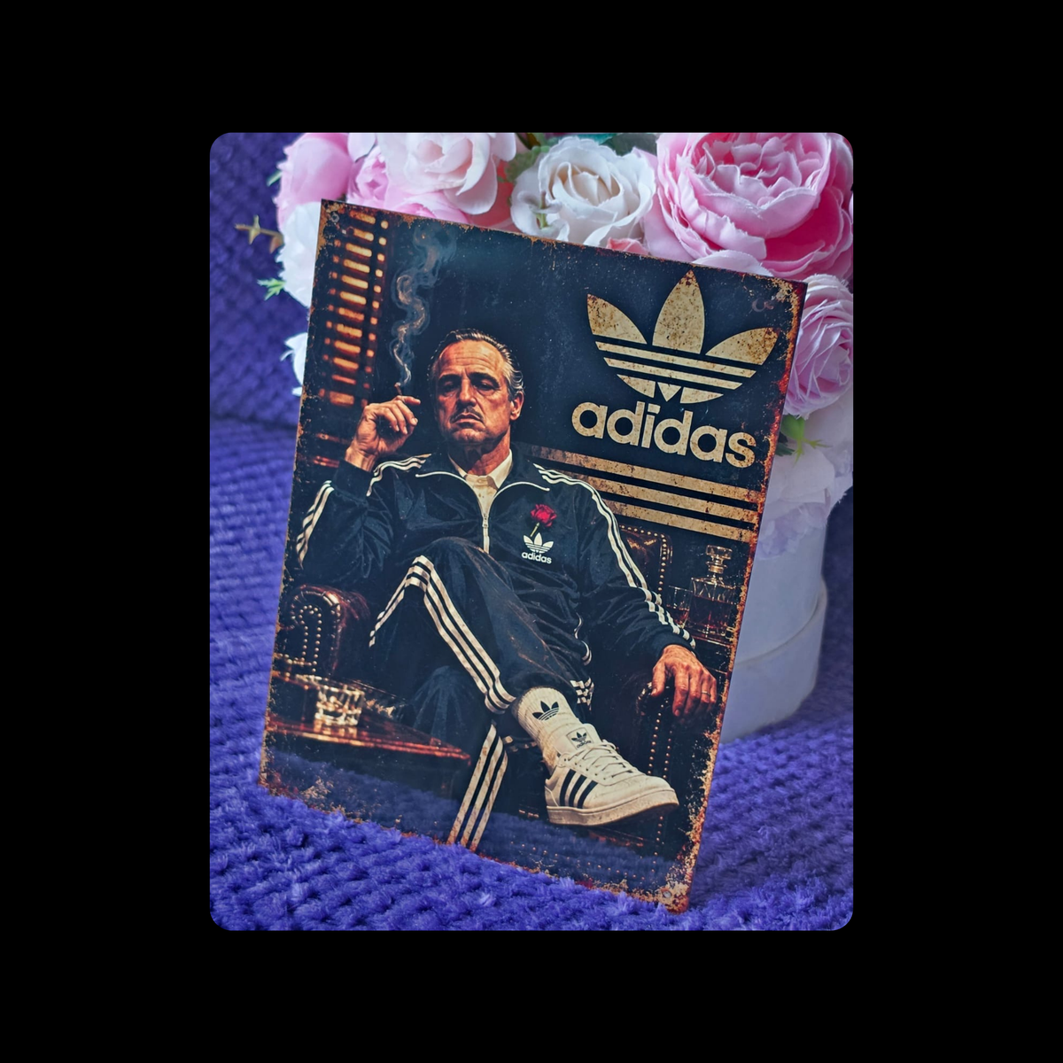 Adidas Don Corleone Metal Bar Sign 15cm x 20cm